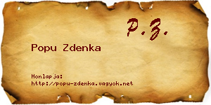Popu Zdenka névjegykártya